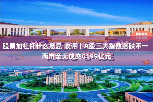 股票加杠杆什么意思 收评｜A股三大指数涨跌不一 两市全天成交6199亿元