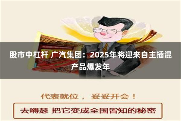 股市中杠杆 广汽集团：2025年将迎来自主插混产品爆发年