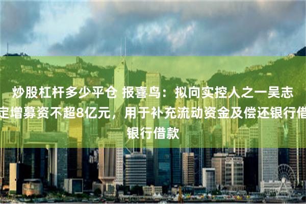 炒股杠杆多少平仓 报喜鸟：拟向实控人之一吴志泽定增募资不超8亿元，用于补充流动资金及偿还银行借款