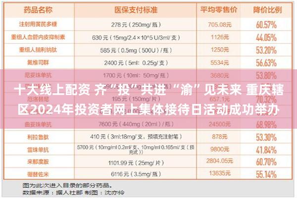 十大线上配资 齐“投”共进 “渝”见未来 重庆辖区2024年投资者网上集体接待日活动成功举办